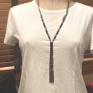 Fashion necklace blue tones. New, never worn. 19-26”
